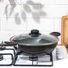 Казан алюминиевый Forever, 3,5 л, d=28 см, две съёмные ручки, стеклянная крышка, антипригарное покрытие, цвет чёрный - Фото 8