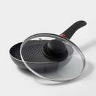 Сковорода Forever, d=18 см, съёмная ручка, стеклянная крышка, антипригарное покрытие, алюминий, серая - Фото 2