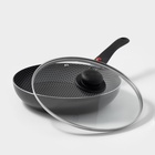 Сковорода Forever, d=26 см, съёмная ручка, стеклянная крышка, антипригарное покрытие, алюминий, чёрная - Фото 2