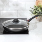 Сковорода Forever, d=28 см, съёмная ручка, стеклянная крышка, антипригарное покрытие, алюминий, тёмно-серая - Фото 8