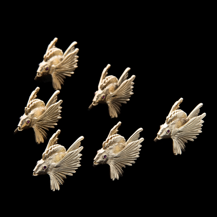 Набор из 6 держателей для карточек  УЦЕНКА "Рыбка" серии Spice Jewels, золото, 8 × 4 см - Фото 1