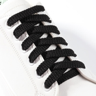 Шнурки для обуви, плоские, 8 мм, 70 см, фасовка 25 шт, цвет чёрный - фото 8498050