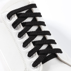 Шнурки для обуви, плоские, 8 мм, 100 см, фасовка 25 шт, цвет чёрный - фото 297819243