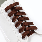 Шнурки для обуви, плоские, 8 мм, 120 см, фаосвка 25 шт, цвет коричневый - фото 5964762