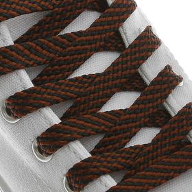 Шнурки для обуви, пара, плоские, 8 мм, 120 см, цвет чёрно-коричневый