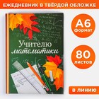 Ежедневник «Учителю математики», твёрдая обложка, А6, 80 листов - фото 319975146