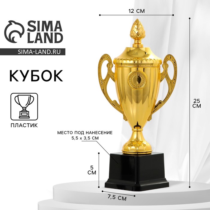 Кубок 084, наградная фигура, золото, подставка пластик, 25 см - Фото 1