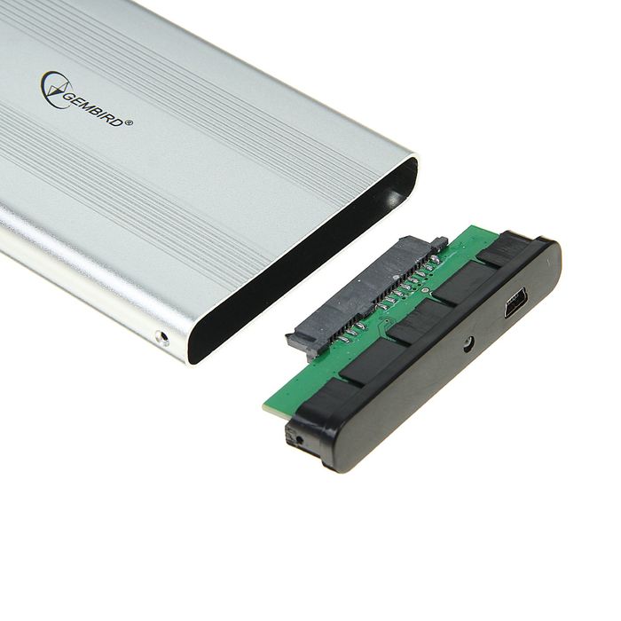 Внешний корпус Gembird EE2-U2S-5-S, 2.5", USB 2.0, SATA, металл, цвет серебро - фото 51292927
