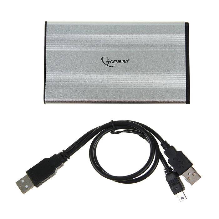 Внешний корпус Gembird EE2-U2S-5-S, 2.5", USB 2.0, SATA, металл, цвет серебро - фото 51292928