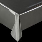 Клеёнка на стол ПВХ «Жидкое стекло», ширина 137 см, толщина 0,13 мм, рулон 50 м, прозрачная - фото 2046411