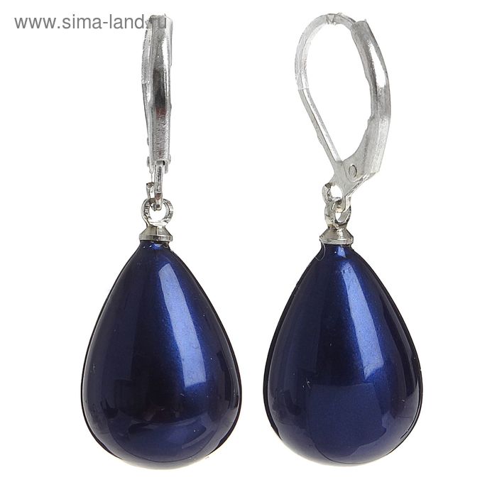 Серьги «Майорка» капля, цвет синий - Фото 1