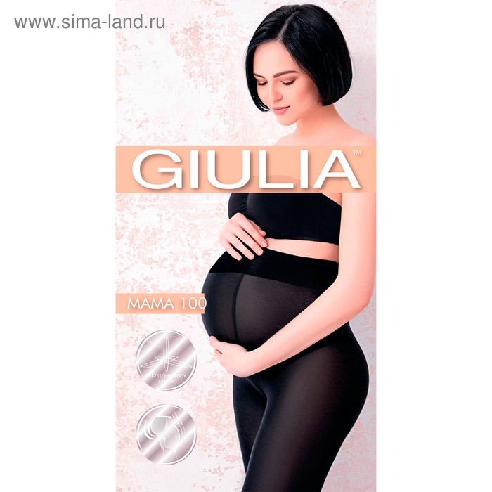 Колготки для беременных GIULIA MAMA 100 цвет чёрный (nero), размер 3 - Фото 1
