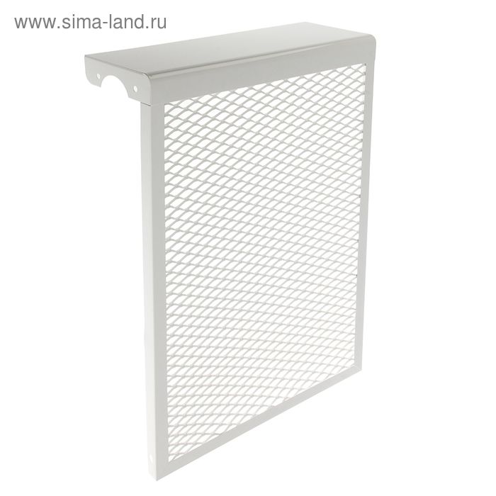 Экран на чугунный радиатор, 390 х 610 х 142 мм, 4 секции, металлический, белый - Фото 1