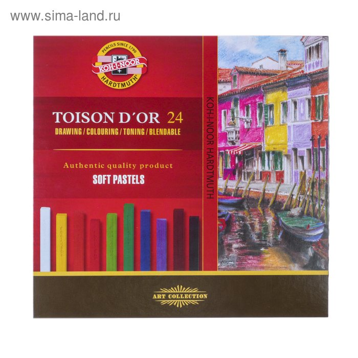 Пастель сухая художественная 24 цвета, Soft Koh-I-Noor TOISON D`OR 8584 - Фото 1