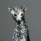 Фигура "Кошка Багира №1" орнамент ручная работа черн/серебро 11х13х41 см - Фото 4