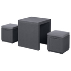 Комплект мебели (ротанг) ARIZONA SET Curver, стол антрацит/серый полиэстер - Фото 1