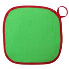 Прихватка "Доляна" Дед Мороз 17х17см, зелен 100% хл., вафельное полотно 162 г/м2 - Фото 2