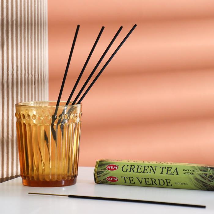 Благовония HEM &quot;Green Tea. Зеленый Чай&quot;, 20 палочек в упаковке, шестигранник