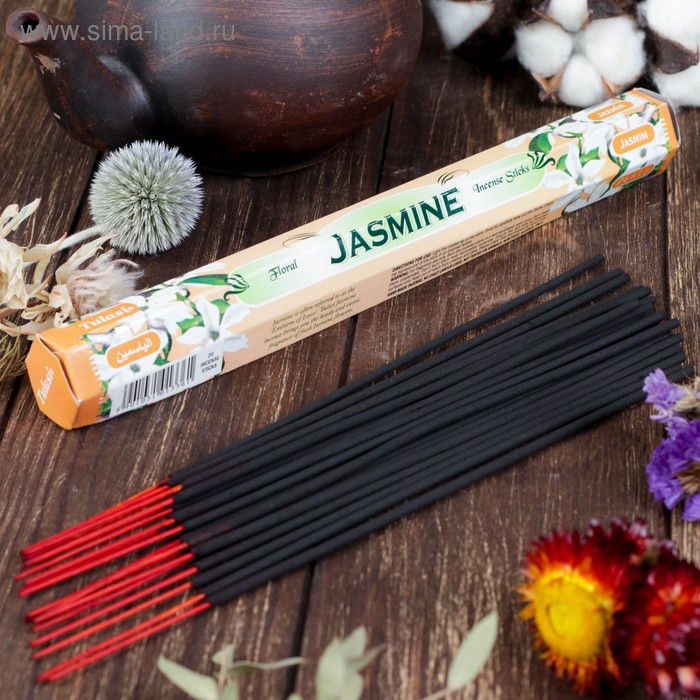 Благовония Sarathi "Jasmine. Жасмин", 20 палочек в упаковке, шестигранник - Фото 1
