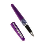 Ручка-роллер MetallicViolet & EllipseRing, узел 0.7 мм чёрная, фиолетовый корпус, в футляре + подарочный пакет - Фото 1