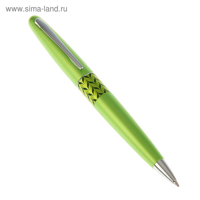 Ручка шариковая MetallicLight green&MarbleRing, узел 1.0мм, синие масляные чернила, зелёный корпус, в футляре + подарочный пакет - Фото 1