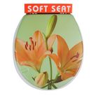 Сиденье для унитаза с крышкой «Жёлтая лилия», 40×37 см, мягкое - Фото 4