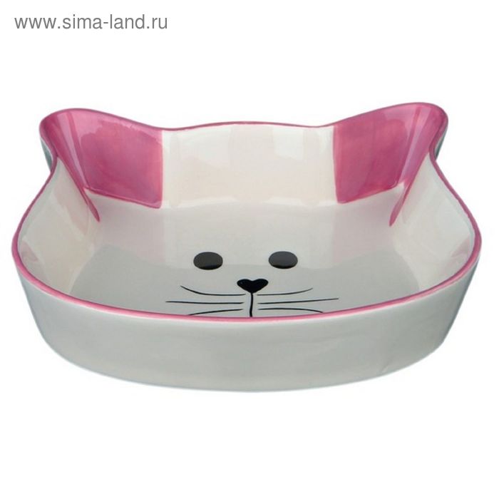 Миска Trixie Cat face керамическая, 0,25 л/12 см - Фото 1