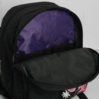 Рюкзак молодёжный, 2 отдела на молнии, 2 наружных кармана, цвет чёрный - Фото 5