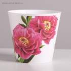 Кашпо для цветов «Пионы», 800 мл, d=12 см, h=11 см, пластиковое - Фото 5