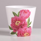 Кашпо для цветов «Пионы», 800 мл, d=12 см, h=11 см, пластиковое - Фото 6