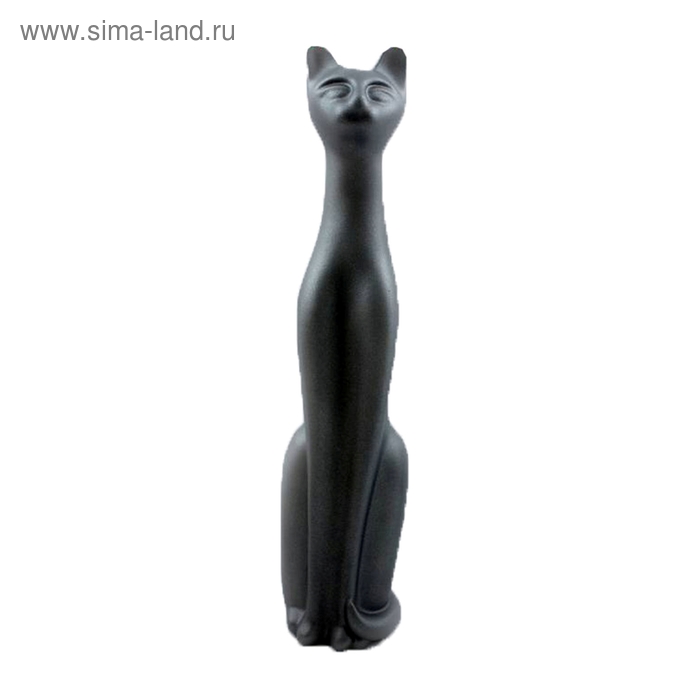 Фигура "Кошка Египетская №12" металик асфальт 10х10х50см - Фото 1