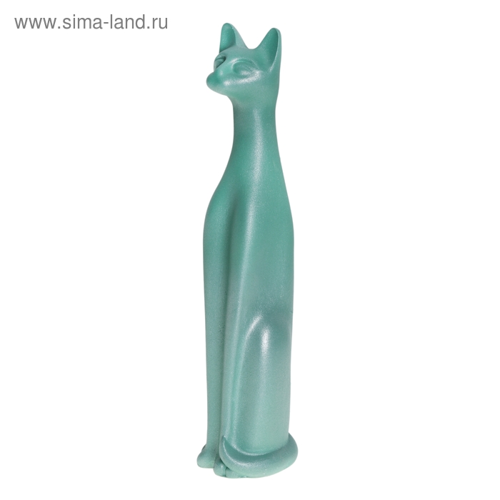 Фигура "Кошка Египетская №14" металик зелёная 10х10х50см - Фото 1