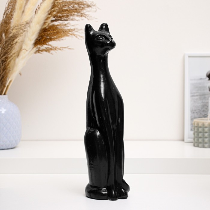 Фигура Кошка Египетская №1 малая черная глянцевая 10х10х31см