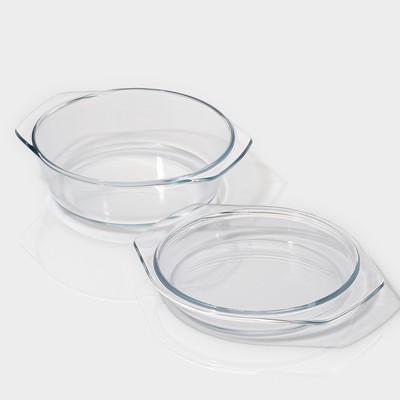 Кастрюля для запекания Доляна «Фуэго», 2 л, 25.5×22×6.2 см, жаропрочное стекло, с крышкой