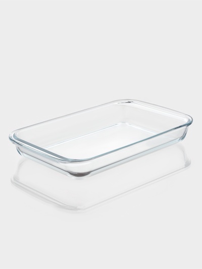 Форма для запекания и выпечки Доляна, 3 л, 39×24×6 см, жаропрочное стекло, прозрачная