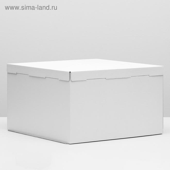 Кондитерская упаковка, короб белый 50 х 50 х 30 см - Фото 1