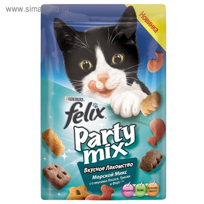 Лакомство FELIX PARTY MIX для кошек, морской микс, 20 г - Фото 1