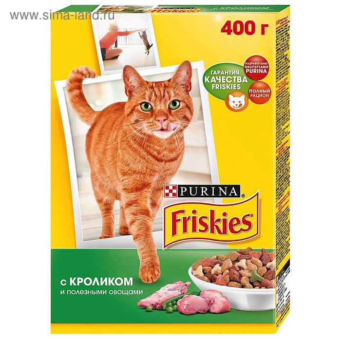 Сухой корм FRISKIES для кошек, кролик/птица/овощи, 400 г - Фото 1