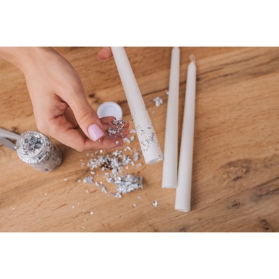 Свеча витая, 2,2х 25  см, лакированная белая,