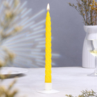 Свеча витая, 2,2х 25  см, лакированная жёлтая - Фото 1