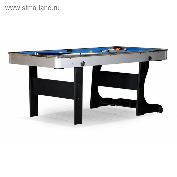 Бильярдный стол для пула "Team II" 6 ф (черный) ЛДСП - Фото 1