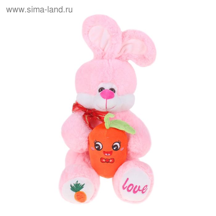 Мягкая игрушка "Заяц с морковкой", цвета МИКС - Фото 1