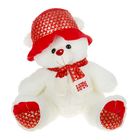 Мягкая игрушка "Медведь в красной шляпе с шарфом № 1", цвета МИКС - Фото 1