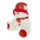 Мягкая игрушка "Медведь в красной шляпе с шарфом № 1", цвета МИКС - Фото 2