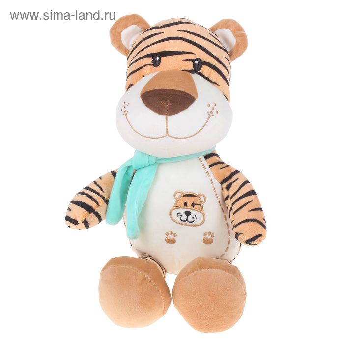 Мягкая игрушка "Тигр с шарфом и вышивкой на животе № 1", цвета МИКС - Фото 1