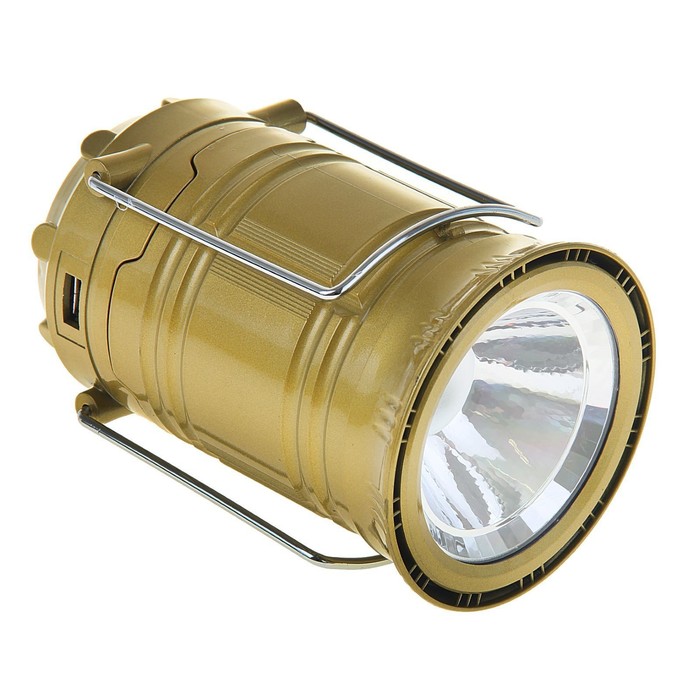 УЦЕНКА Фонарь кемпинговый аккумуляторный, раздвижной, солнечная батарея, 10 х 25 см, микс - Фото 1