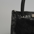 Сумка женская на молнии, 1 отдел, наружный карман, лакированная, цвет чёрный - Фото 4