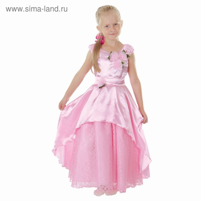 Карнавальное платье "Принцесса 002", р-р 56, рост 98-104 см, цвет розовый - Фото 1