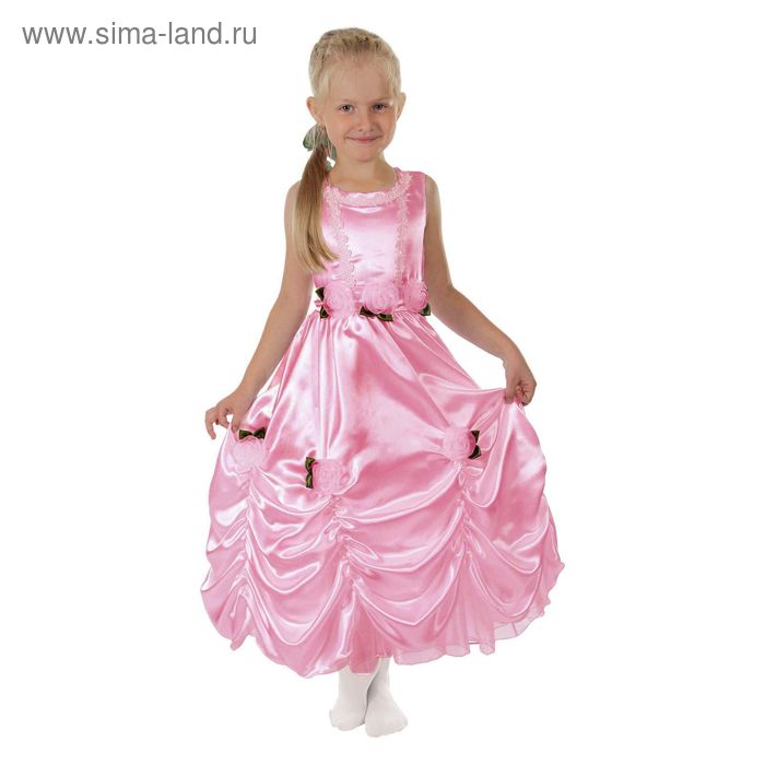 Карнавальное платье "Принцесса 003", р-р 64, рост 122-128 см, цвет розовый - Фото 1