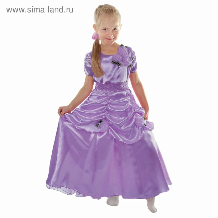 Карнавальное платье "Принцесса 005", р-р 60, рост 110-116 см, цвет сиреневый - Фото 1